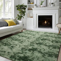 Andency Soft Area Rugs for Living Room Bedroom, 4x6 Fluffy Shaggy Bedside Rug, Non-Slip Large Shag Fuzzy Plush Carpets for Bedroom Kids Dorm Nursery Home Decor Aesthetic, Tie-Dyed Army Green