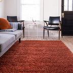 Unique Loom Solid Shag Collection Area Rug (7' 1" x 10' Rectangle, Terracotta)