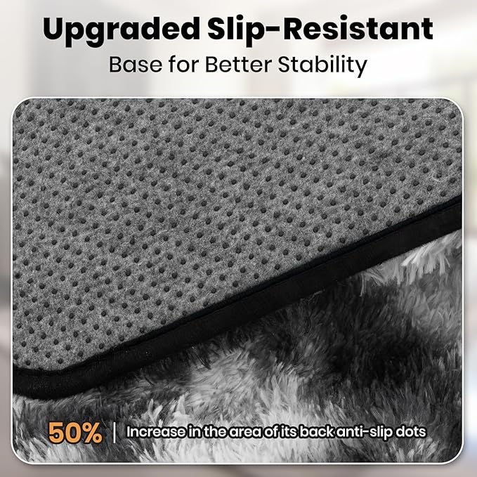 Zentavio Black and White Area Rugs for Living Room Large Rugs for Bedroom 5x8 Soft Carpet Fluffy Furry Shag Aesthetic Plush High Pile Gray Throw Rug for Nursery Kids Room Dorm Tie-Dyed