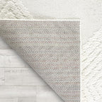 Antep Rugs Palafito 4x6 Geometric Shag Diamond High-Low Pile Textured Indoor Area Rug (White, 3'11" x 5'11")