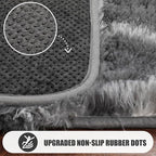 ONASAR 5x7 Area Rugs for Living Room Bedroom, Washable Fluffy Grey and White Faux Fur Bedside Rug, Geometric Boho Soft Plush Shaggy Floor Carpet Mat for Nursery Kids Girls Teen Dorm Home Decor