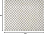 Revival Rugs Gambit 7'10"x10' Checkered Rug Washable Area Rug for Living Room Bedroom - 100% Recycled Oeko-TEX Certified, Medium Pile, Gray, Beige