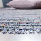 SAFAVIEH Rag Rug Collection Runner Rug - 2'3" x 10', Purple & Multi, Handmade Boho Stripe Cotton, Ideal for High Traffic Areas in Living Room, Bedroom (RAR121D)