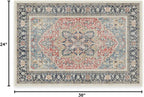 RUGGABLE Washable Vintage Area Rug – Kamran Cayenne Red 2x3, Stain-Resistant, Non-Slip – Small Machine Washable Rugs for Living Room, Bedroom, Hallway, Entryway & Bathroom–with Standard Pad