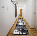 Keen Home Design Area Rugs - 2x18 Non-Shedding, Abstract Rugs for Kitchen, Living Room, Bedroom, Dining Room, Entryway - Size: 2'8" x 18', Abstract Black