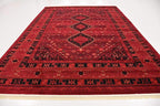Unique Loom Tekke Collection Area Rug - Sheibani (9' x 12' Rectangle, Red/ Black)