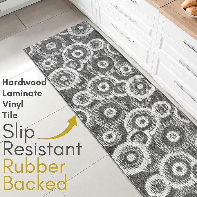 Custom Size Grey Hallway Runner Rug | Cut to Length 2'3" x 7' (Runner) | Non-Slip & Machine Washable | REMNAZ