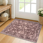 KILOCOCO Small Area Rug 2x3 Entryway Rugs Printed Vintage Red Floral Washable Rug Non-Slip Kitchen Rug Indoor Door Mat, Accent Throw Rugs for Laundry Room Bedside Entrance Holiday Decor