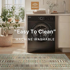 GENIMO Machine Washable 5x7 Area Rugs for Living Room, Non Slip Vintage Rugs, Low Pile Lightweight Chenille Print Rug for Bedroom, Dining Room, Home Office, Taupe Sage
