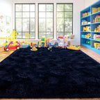 Area Rugs for Living Room, Soft Shaggy Carpets for Living Room, Fuzzy Rugs for Kids' Room, Perfect Decor for Modern Home Navy Blue 4x6 Feet