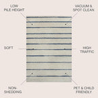 JONATHAN Y Williamsburg Minimalist Stripe Cream/Navy Indoor Area Rug, 4x6, Contemporary, Modern, Easy-Cleaning for Living Room, Bedroom, Kitchen, Pet Friendly, Non-Shedding (MOH201E-4)