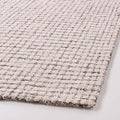 Hand-Tufted 100% Wool Pile Area Rug – Geometric Textured Grid Check Pattern – Thick and Durable Floor Carpet for Bedroom, Living Room, Kids Room, and Dining Area (Ivory-Brown, 1' x 1')