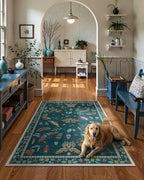 Lahome Insect Washable Small Area Rug, 3x5 Area Rug for Bedroom Living Room, Non-Slip Soft Accent Throw Carpet for Kitchen Office Entryway Bathroom Office, Dark Green