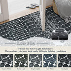 Lahome Moroccan Black Area Rugs 6x9 Living Room - Non-Slip Backing Ultra-Thin Large Throw Stain Resistant Dining Room Rugs for Under Table, Geometric Print Modren Soft Carpet for Bedroom Office