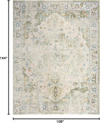 Nourison Home Astra Machine Washable Blue Green 9' x 12' Area Rug - Easy Clean, Non Shedding, Bed Room, Living Room, Dining Room, Kitchen (9' x 12')