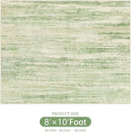 MUJOO 8x10 Area Rugs,Washable Rugs for Living Room Bedroom Dining Room,Modern Abstract Large Non Slip Carpet Indoor,Low Pile Throw Rug Accent Neutral Green