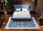 Bloom Rugs Washable Non-Slip 2' x 3' Rug - Dark Blue Traditional Bordered Area Rug for Living Room, Bedroom, Dining Room, and Kitchen - Exact Size: 2' x 3'
