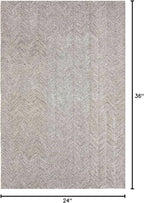 Modern Herringbone Chevron Collection Handcrafted Wool Area Rug - Durable, Zigzag Pattern, for High Traffic, Contemporary Design for Living Room, Bedroom, Dining Room Decor (Dark Olive, 2' x 3')