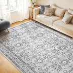 WITSHOCK Living Room Area Rugs 8x10: Soft Non-Slip Backing Washable Rugs Vintage Large Carpet for Bedroom Office Dining Room Kitchen Stain Resistant Home Decor Rug