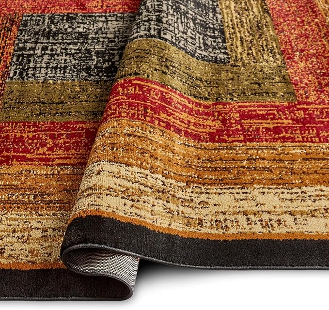 Home Dynamix Royalty Vega Contemporary Geometric Area Rug, Black/Brown, 31.5"x47"