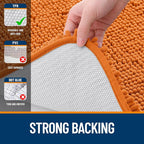 OLANLY Bathroom Rugs 24x16, Extra Soft Absorbent Chenille Bath Rugs, Rubber Backing Quick Dry, Machine Washable Bath Mats for Bathroom Floor, Tub and Shower, Home Decor Accessories, Clay