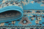 Unique Loom Reza Collection Traditional Persian Style Area Rug, 3 ft x 16 ft 5 in, Turquoise/Ivory