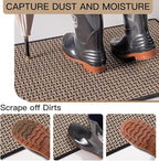 Door Mat 31x47, Dirt Resistant and Absorbent, Non-Slip Rubber Backing Floor Mats, Easy Clean Low-Profile Doormat for Entryway, Front Door, and Inside Entrance, Black