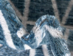 Rugs.com Lattice Trellis Collection Rug – 3' x 5' Blue Low-Pile Rug Perfect for Living Rooms, Large Dining Rooms, Open Floorplans