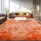 Upgrade Non-Slip Plush Rugs for Living Room, Soft Shaggy Carpets for Living Room, Fuzzy Rugs for Kids' Room, Perfect Decor for Modern Home Tie Dye Orange 5x7Feet
