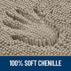 OLANLY Bathroom Rugs 30x20, Extra Soft Absorbent Chenille Bath Rugs, Rubber Backing Quick Dry, Machine Washable Bath Mats for Bathroom Floor, Tub and Shower, Home Decor Accessories, Warm Taupe