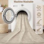 5x7 Area Rugs Living Room: Washable Large Vintage Rug Neutral Non-Slip Soft Stain Resistant Indoor Carpet for Bedroom Nursery Dining Room Under Table Bed Home House Office Playroom - Brown