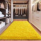 Fluffy Area Rugs for Living Room, Soft Shaggy Carpets for Living Room, Upgrade Anti-Slip Fuzzy Rugs for Kids' Room, Perfect Decor for Modern Home Yellow 2x6 Feet