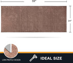 PURRUGS Dirt Trapping Door Mat 24" x 59", Non-Slip Machine Washable Entry Rug, Shoe Scraper, Dog Doormat, Super Absorbent Welcome Mat for Front & Back Door, Muddy Shoes & Paws, Brown-Light Cream
