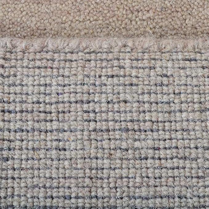 Hand Knotted Loom Wool ECO-Friendly Area Rugs - 5'7''x7'10'', Rectangle, Beige Color, Solid Plain Design, High Pile Thick Handmade Anti Skid Rugs for Living Room (L00111)