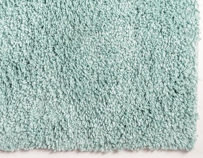 Unique Loom Davos Shag Collection Area Rug - Solid (2' 7" x 20' Runner, Aqua)