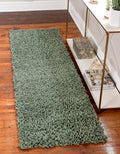 Unique Loom Davos Shag Collection Area Rug - Solid (2' 7" x 13' 1" Runner, Sage)