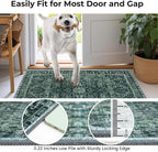 KOZYFLY Area Rug 9x12 Ft Thin Rugs for Living Room Washable Bedroom Rug Non Slip Rugs for Living Room Printed Faux Wool Vintage Bedroom Rug Floor Carpet for Dining Room, Dark Green