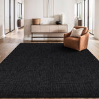 Beverly Rug Easy Jute Rug 4x6 Solid Washable Durable Outdoor Indoor Area Rugs for Living Dining Room Patio Office Stain Resistant Non Shedding Casual Indoor Outside Carpet (4 x 6 Dark Gray)