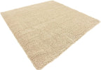 Unique Loom Solid Shag Collection Area Rug (5' 1" Square, Taupe)