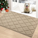 Timo Indoor Doormat, Front Door Mat 36"x59" Absorbent Rubber Backing Non Slip Door Mats, Machine Washable Resist Dirt Low Profile Rugs for Entryway, Front Door Rugs Indoor for Muddy Wet Shoes, Beige
