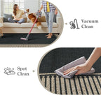 Moynesa Striped Border Easy Jute Outdoor Patio Rug 3x5, Washable Entryway Rug Non Slip with Rubber Backing, Farmhouse Modern Carpet for Backyard Bedroom Living Room Kitchen, Black