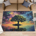 3x4 Tree of Life Rugs for Entryway - Galaxy Tree Kids Bedroom Rug, Dreamlike Starry Sky Mudroom Rug Soft for Coffee Shop Living Room Under Table Game Room