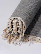 Rugsotic Carpets Hand Woven Flat Weave Kilim Wool 4'x6' Area Rug Solid Silver D00111