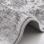LUMI 5x8 Washable Area Rug for Living Room, Ultra Soft Modern Neutral Grey Rugs Non Slip with Rubber Backing, Low Profile, High Traffic, Stain Resistant Carpets, Ideal for Bedroom, Dining Room