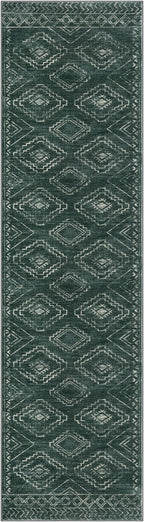 KILOCOCO Hallway Runner Rug 2'x8' Runners for Hallways Washable Runner Rug Non Slip Laundry Room Rug Low-Pile Rug Runner for Bedroom Kitchen Living Room Boho Rug, Green
