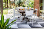 Unique Loom Outdoor Striped Collection Classic Stripes, Transitional Indoor & Outdoor Area Rug (8' 0 x 11' 0 Rectangular, Charcoal/ Ivory)