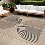 Easy Jute Indoor Outdoor 5x7 Rug, Washable Modern Rainbow Rugs for Living Room, Non-Slip Boho Farmhouse Bedroom Rug Neutral Abstract Floor Carpet for Patio Dining Room Nursery