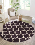 Rugs.com Lattice Collection Rug – 10 Ft Round Purple Medium-Pile Rug Perfect for Kitchens, Dining Rooms