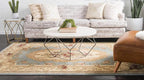 Unique Loom Versailles Collection Traditional Classic Floral Motif Area Rug (8' 0 x 11' 4 Rectangular, Slate Blue/ Ivory)