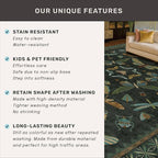 3x4 Unique Entryway Rug - Throw Rug for Large Kitchen, Entry Way, Mudroom, Dark Green and Black Insect Print, Washable Low Pile Floor Carpet